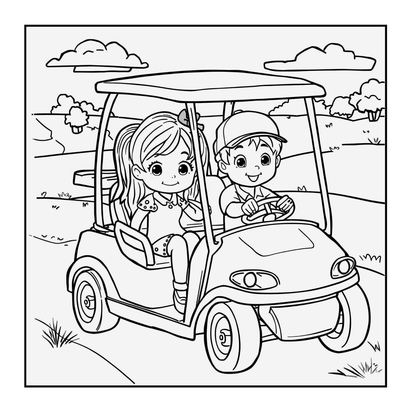 Golf Player Golfer Coloring Book for Adults Men Women Kids Boys Girls Teens Youth Single Sided Golfing Coloring Activity Book for Children