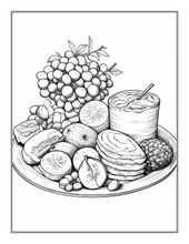 Load image into Gallery viewer, 50 Pages Bold and Easy Food Coloring Book Gift for Adults Kids Men Women Boys Girls Teens Fast Food Lover Foodie Food Fruit Coloring Sheets
