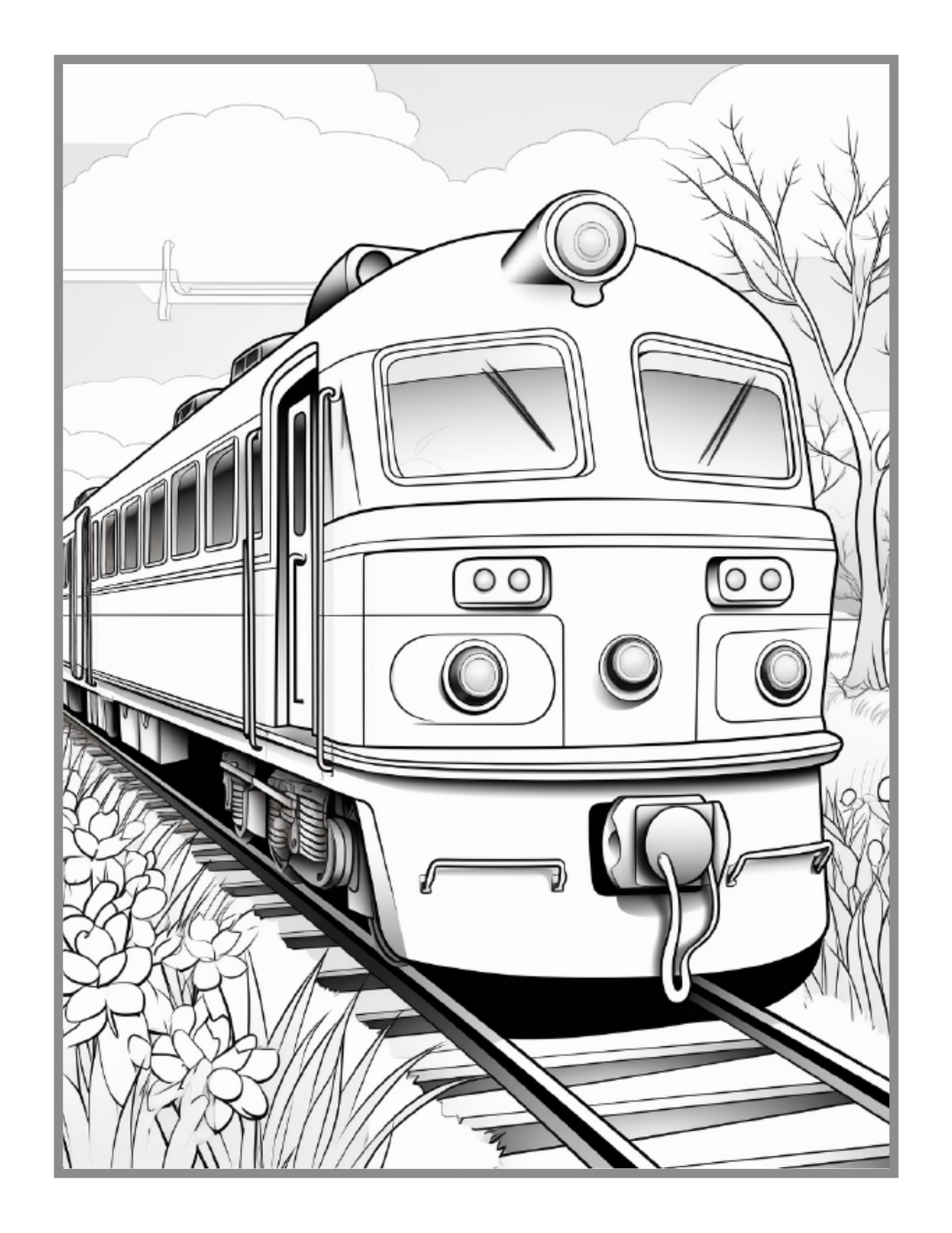 50 Pages Train Locomotive Enthusiasts Coloring Book Gift for Adults Kids Boys Girls Cute Freight Train Locomotive Lover Coloring Sheets