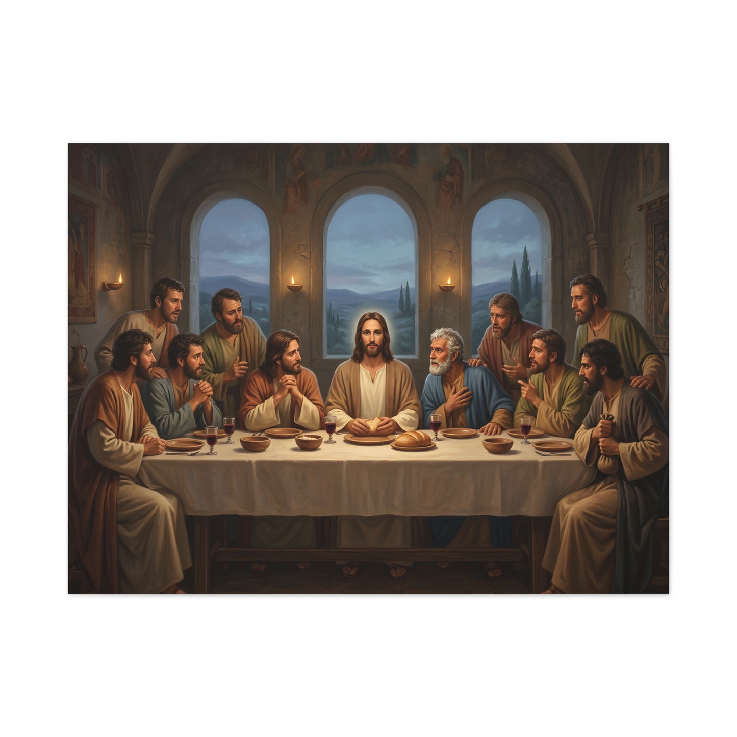 Cool Last Supper Canvas Wall Art Print Large Religious Biblical Faith Home Decor Christian Wall Art Ready to Hang for Living Room