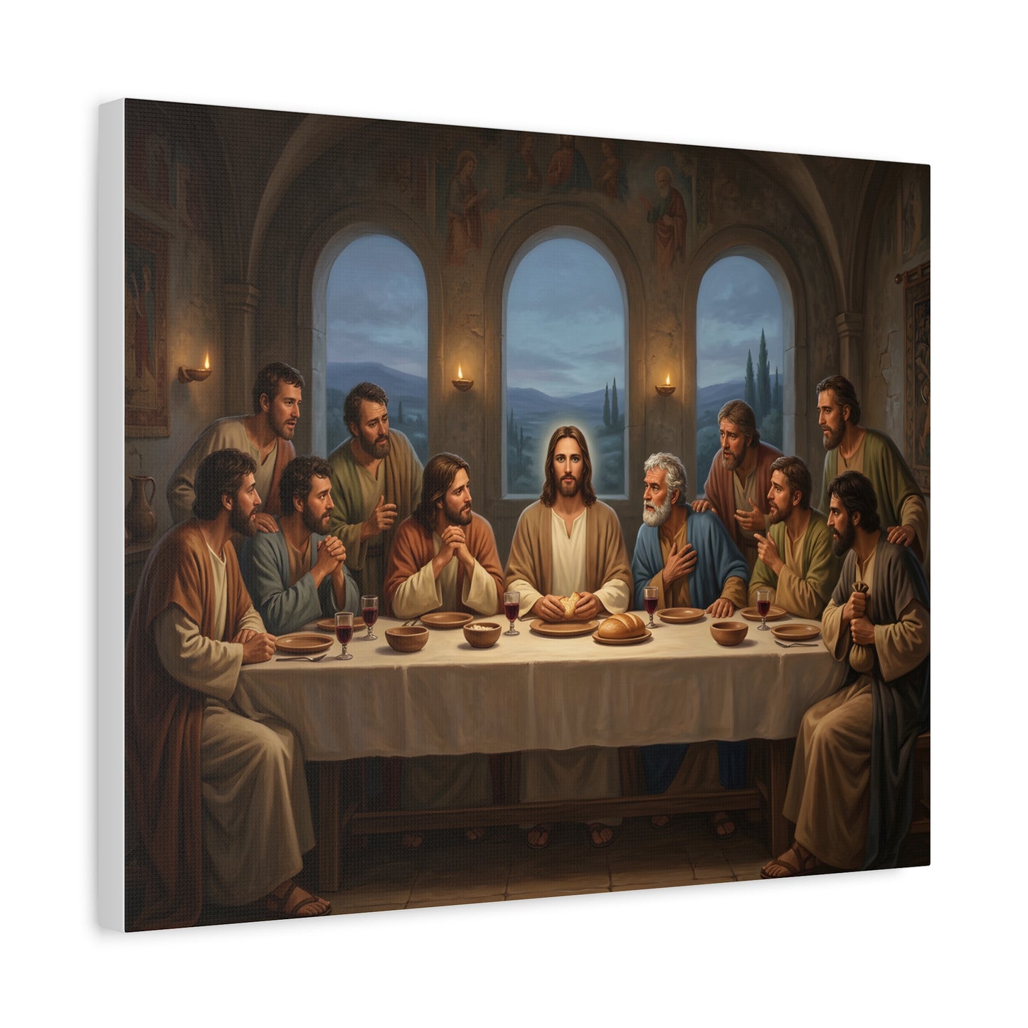 Cool Last Supper Canvas Wall Art Print Large Religious Biblical Faith Home Decor Christian Wall Art Ready to Hang for Living Room