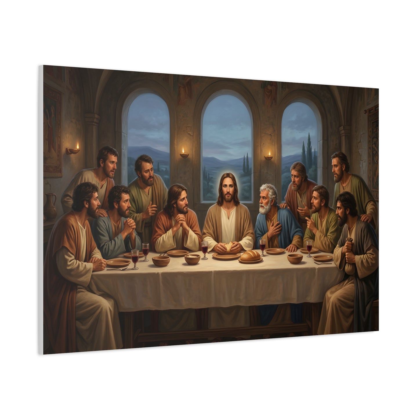 Cool Last Supper Canvas Wall Art Print Large Religious Biblical Faith Home Decor Christian Wall Art Ready to Hang for Living Room