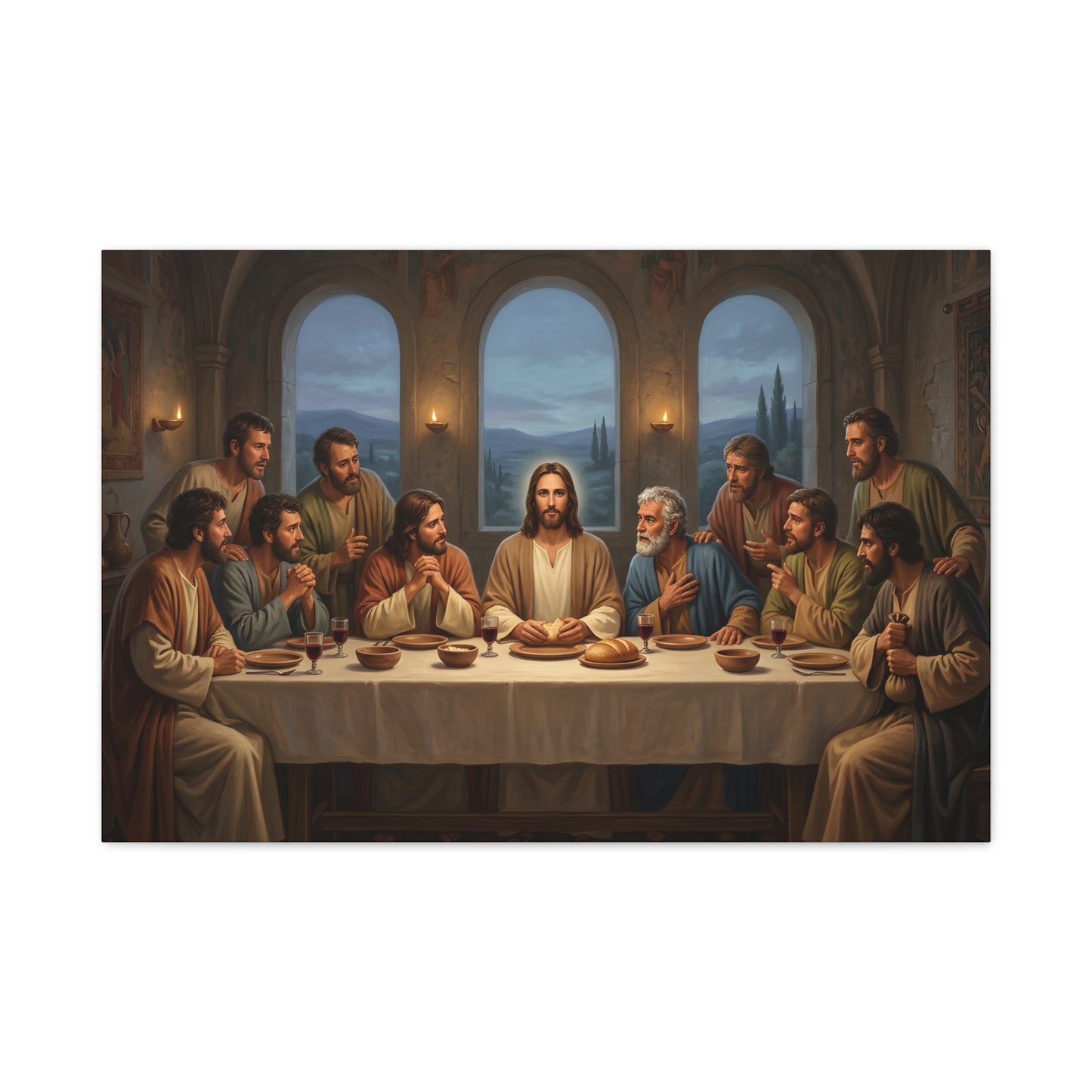 Cool Last Supper Canvas Wall Art Print Large Religious Biblical Faith Home Decor Christian Wall Art Ready to Hang for Living Room