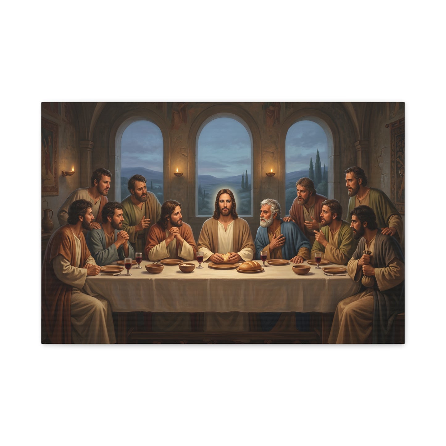 Cool Last Supper Canvas Wall Art Print Large Religious Biblical Faith Home Decor Christian Wall Art Ready to Hang for Living Room