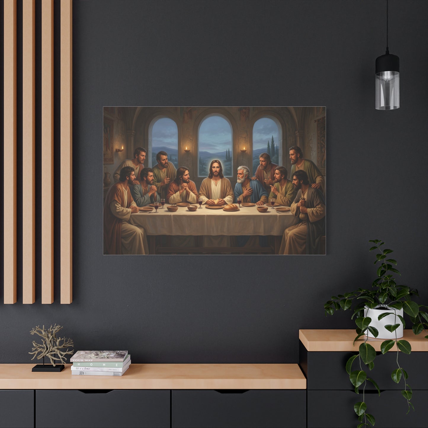 Cool Last Supper Canvas Wall Art Print Large Religious Biblical Faith Home Decor Christian Wall Art Ready to Hang for Living Room