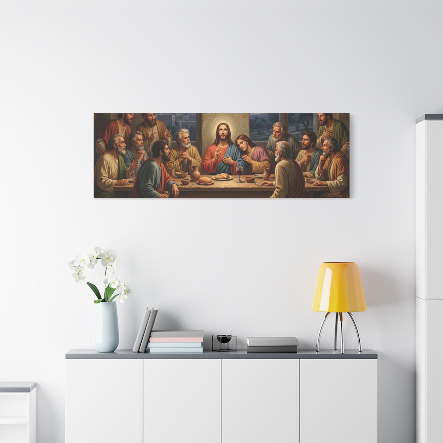 Cool Last Supper Canvas Wall Art Print Large Religious Biblical Faith Home Decor Christian Wall Art Ready to Hang for Living Room
