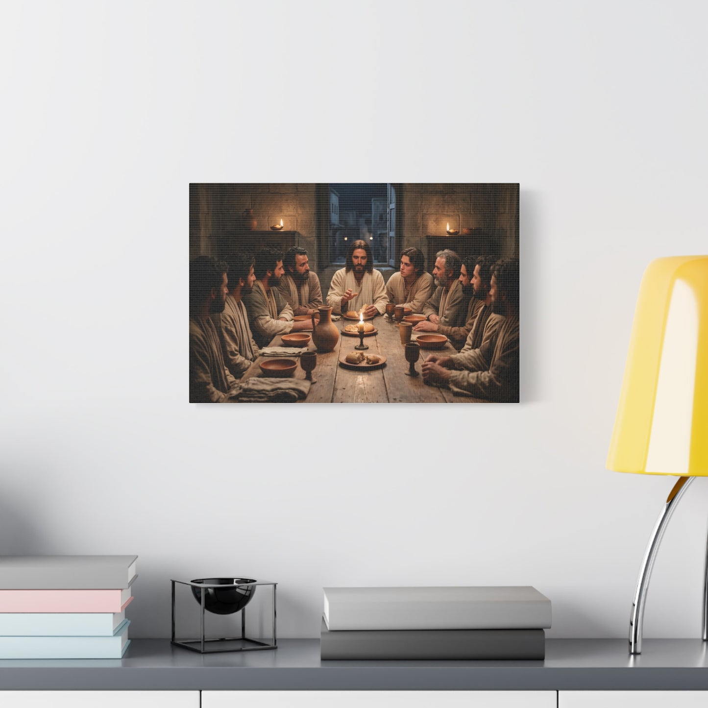 Cool Last Supper Canvas Wall Art Print Large Religious Biblical Faith Home Decor Christian Wall Art Ready to Hang for Living Room