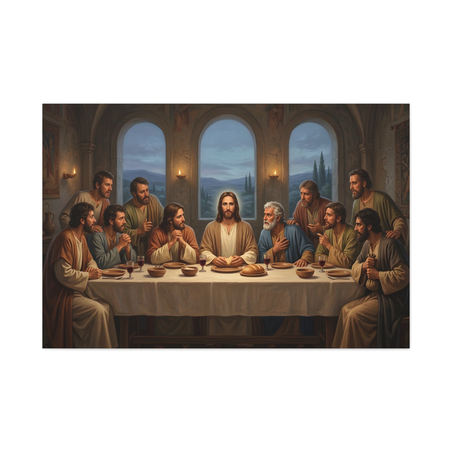 Cool Last Supper Canvas Wall Art Print Large Religious Biblical Faith Home Decor Christian Wall Art Ready to Hang for Living Room