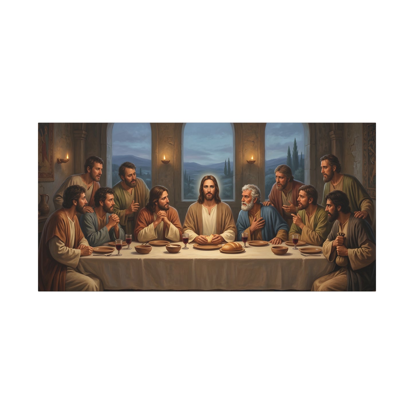 Cool Last Supper Canvas Wall Art Print Large Religious Biblical Faith Home Decor Christian Wall Art Ready to Hang for Living Room