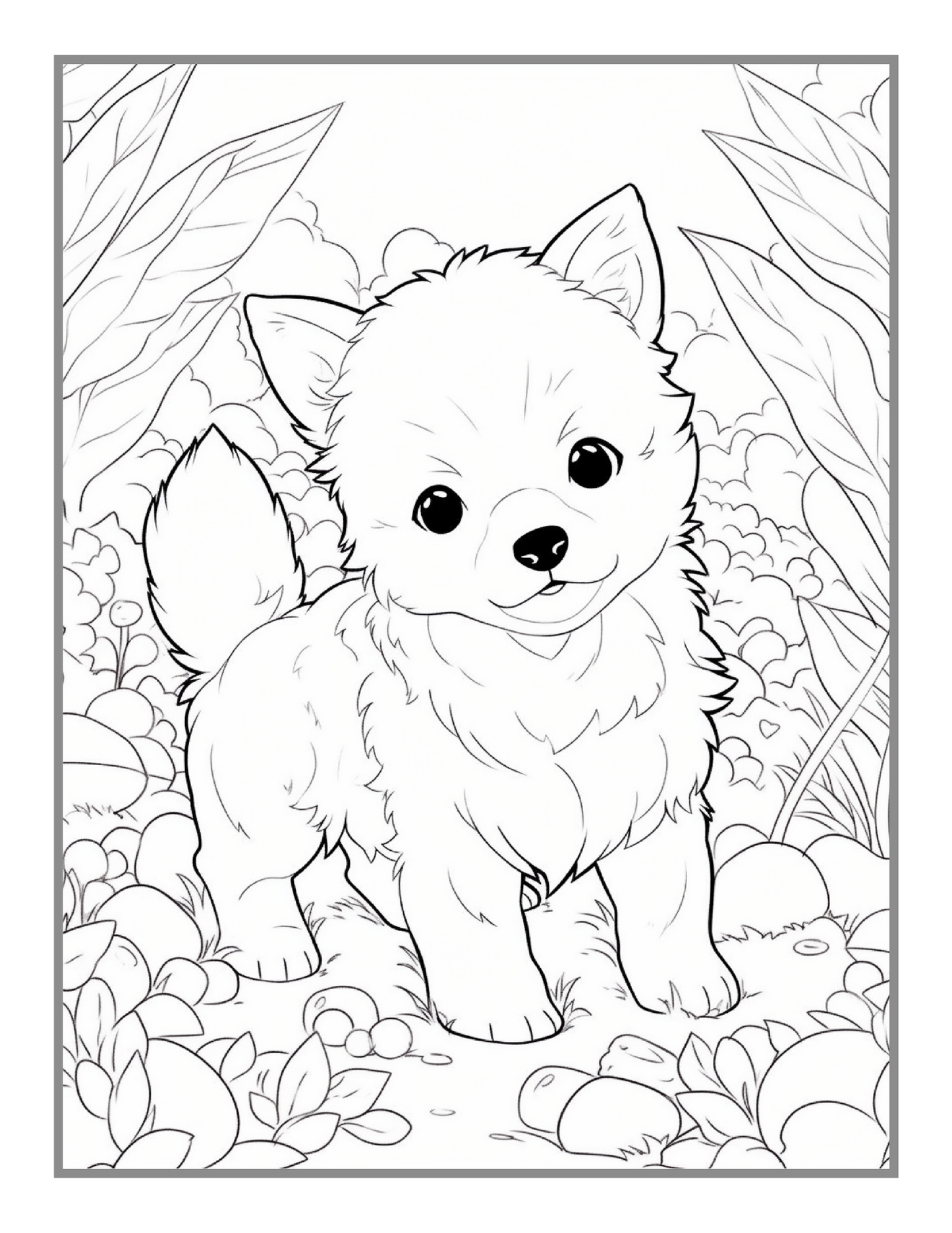 50 Pages Cute Dog Puppy Lover Coloring Book Gift for Adults Kids Boys Girls Teens Men Women Easy Dog Coloring Activity Book for Relaxation