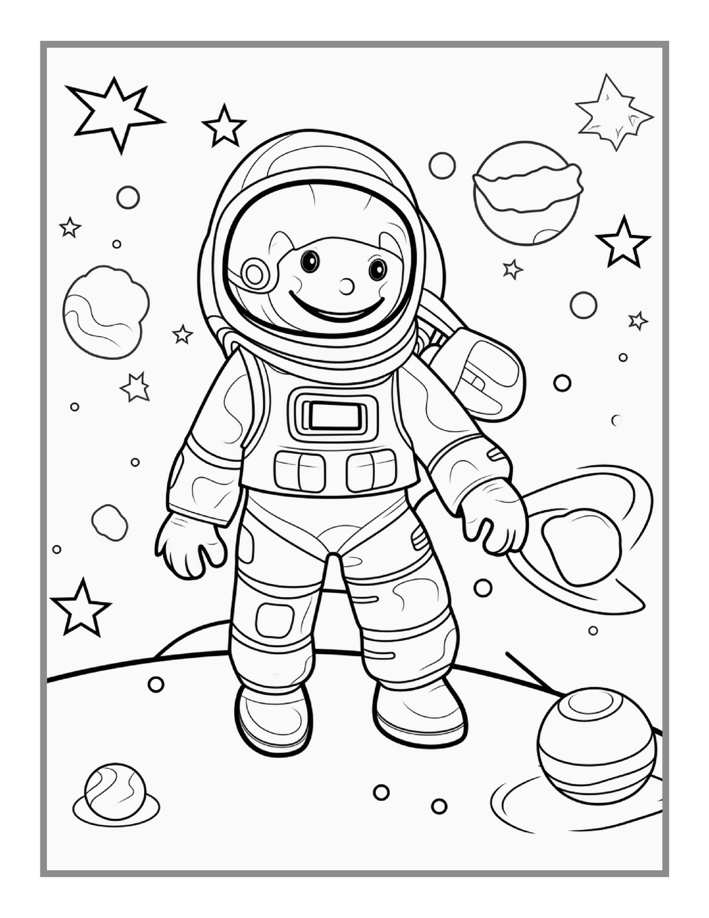 50 Pages Astronaut Planet Relaxation Coloring Book Outer Space Galaxy Planet UFO Extraterrestrial Coloring Book Gift for Kids Boys Girls