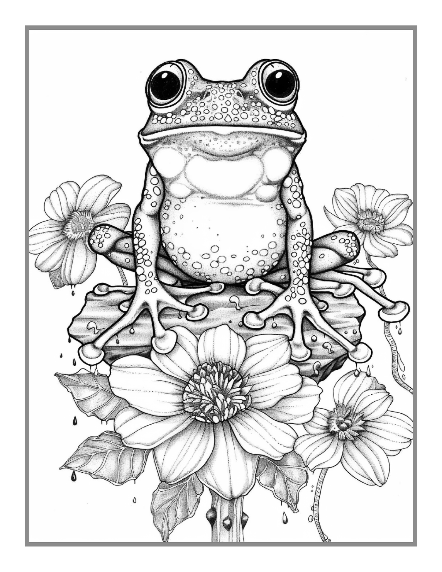 50 Pages Cute Frog Toad Coloring Book Gift for Adults Kids Men Women Boys Girls Teens Cool Frog Toad Coloring Pages Frog Coloring Sheets