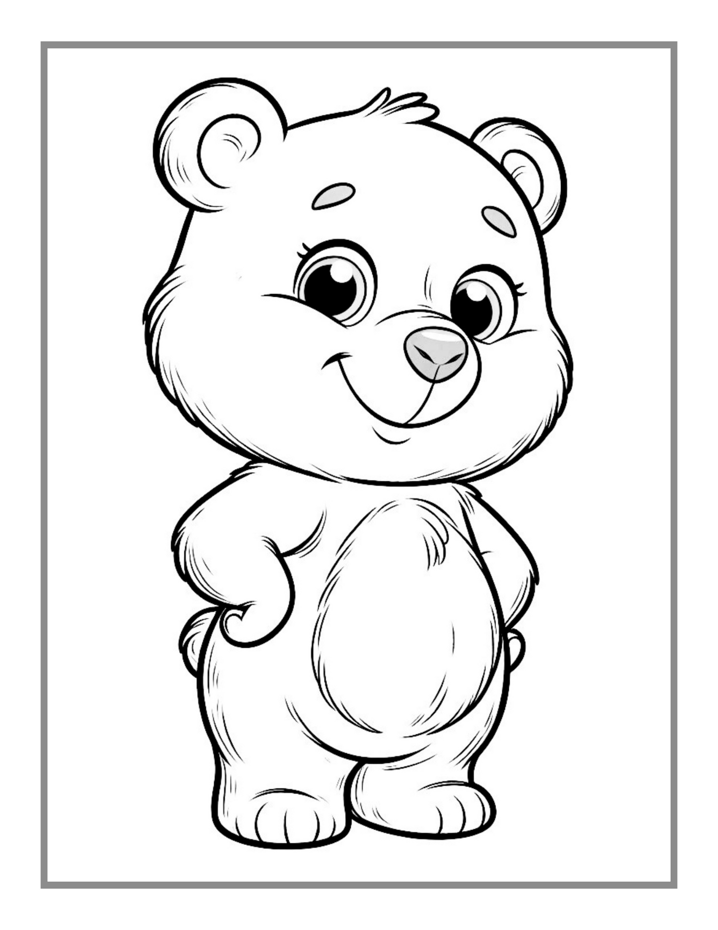 50 Pages Cute Teddy Bear Coloring Book Gift for Adults Kids Men Women Boys Girls Teens Funny Teddy Bear Coloring Activity Book for Students