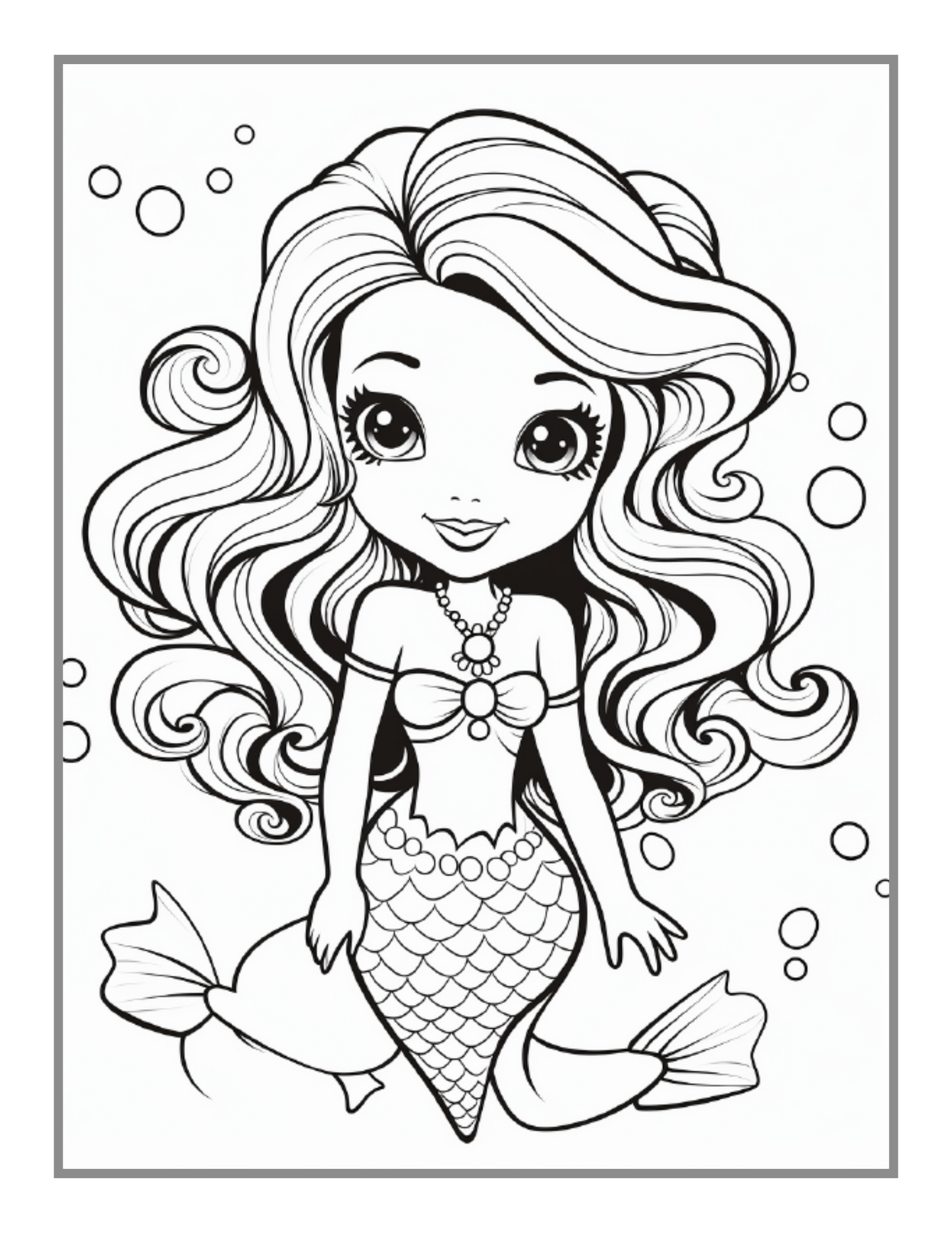 50 Pages Cute Easy Mermaid Coloring Book Gift for Kids Boys Girls Teens Sea Creature Mermaid Coloring Activity Book Adults Kids Relaxation