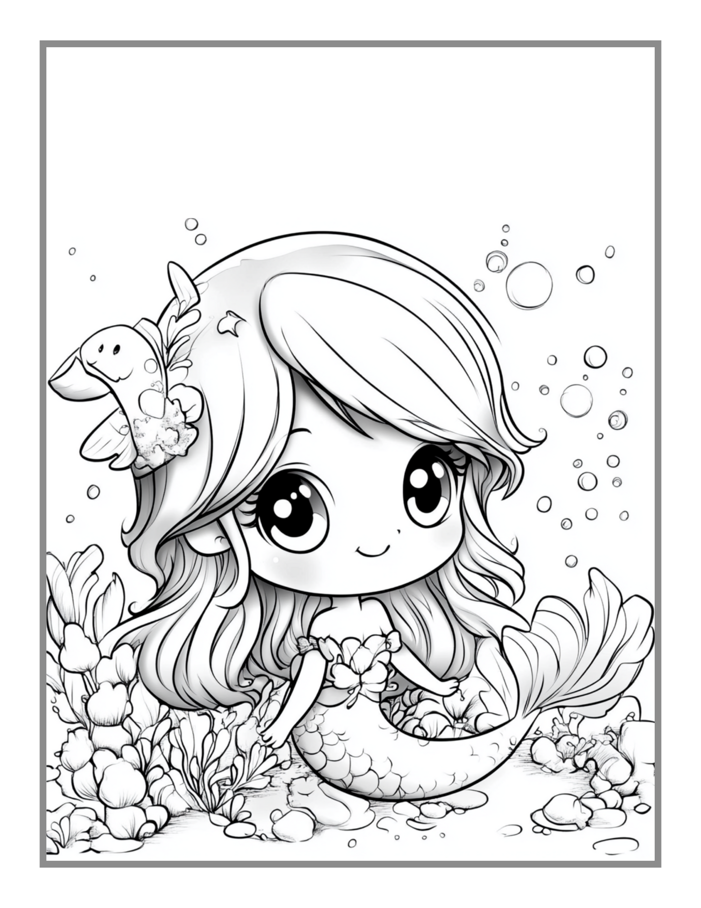 Cute Easy Mermaid Coloring Book Gift for Kids Boys Girls Teens 50 Pages Cool Princess Mermaid Coloring Sheets for Children Students