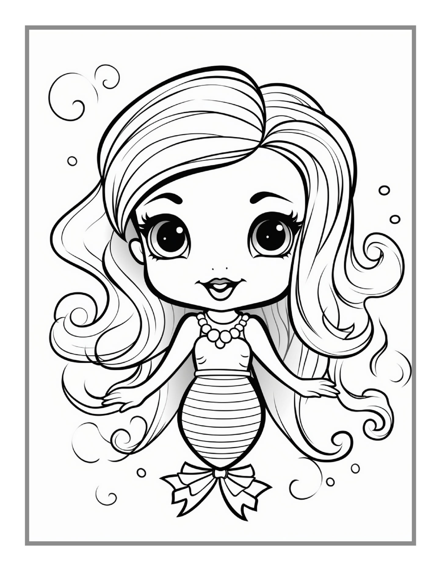 50 Pages Cute Easy Mermaid Coloring Book Gift for Kids Boys Girls Teens Sea Creature Princess Mermaid Coloring Sheets for Children Students