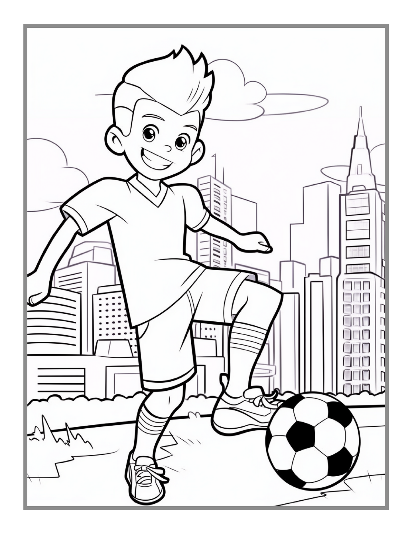 Easy and Bold Soccer Coloring Book 50 Pages Soccer Football Player Coloring Book Holiday Birthday Gift for Adults Kids Men Boys Teens Youth