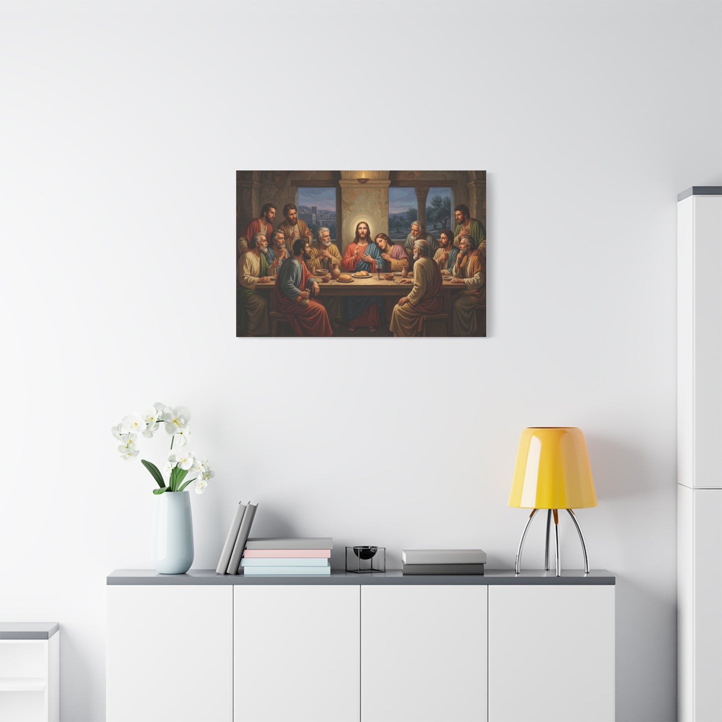 Cool Last Supper Canvas Wall Art Print Large Religious Biblical Faith Home Decor Christian Wall Art Ready to Hang for Living Room