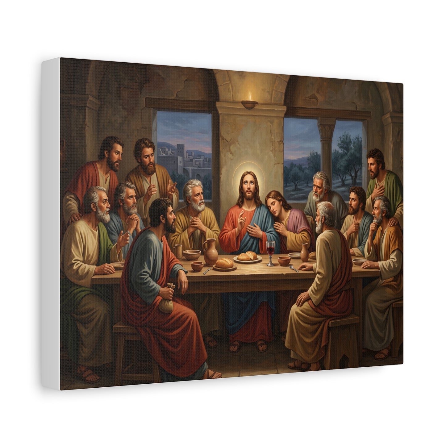 Cool Last Supper Canvas Wall Art Print Large Religious Biblical Faith Home Decor Christian Wall Art Ready to Hang for Living Room