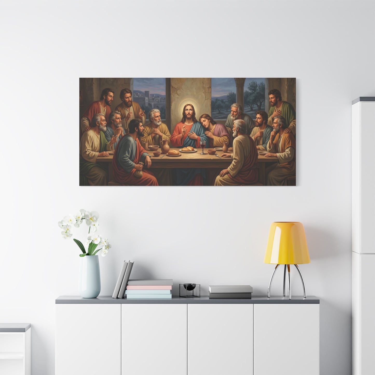 Cool Last Supper Canvas Wall Art Print Large Religious Biblical Faith Home Decor Christian Wall Art Ready to Hang for Living Room