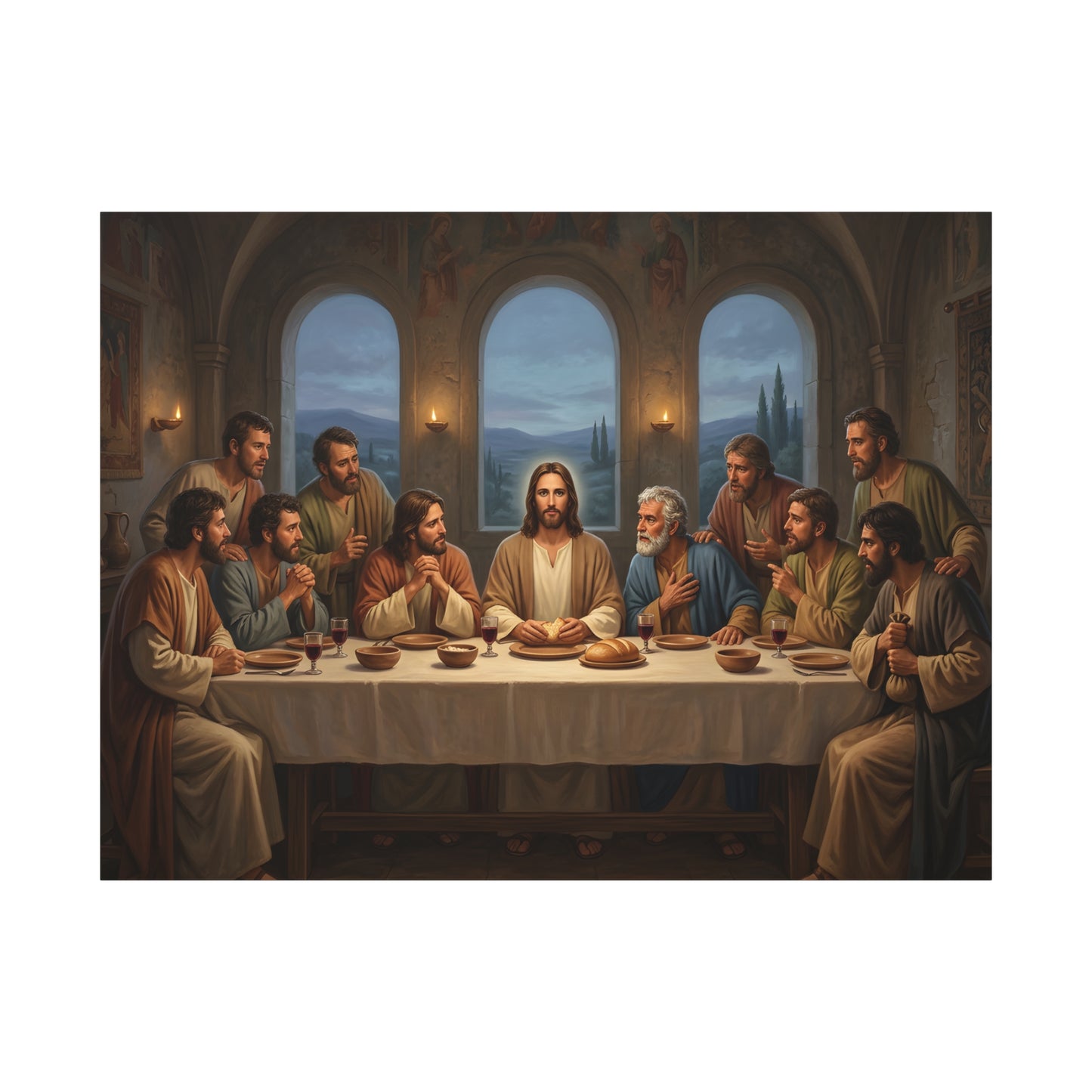 Cool Last Supper Canvas Wall Art Print Large Religious Biblical Faith Home Decor Christian Wall Art Ready to Hang for Living Room