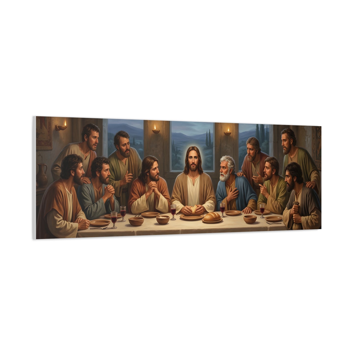 Cool Last Supper Canvas Wall Art Print Large Religious Biblical Faith Home Decor Christian Wall Art Ready to Hang for Living Room