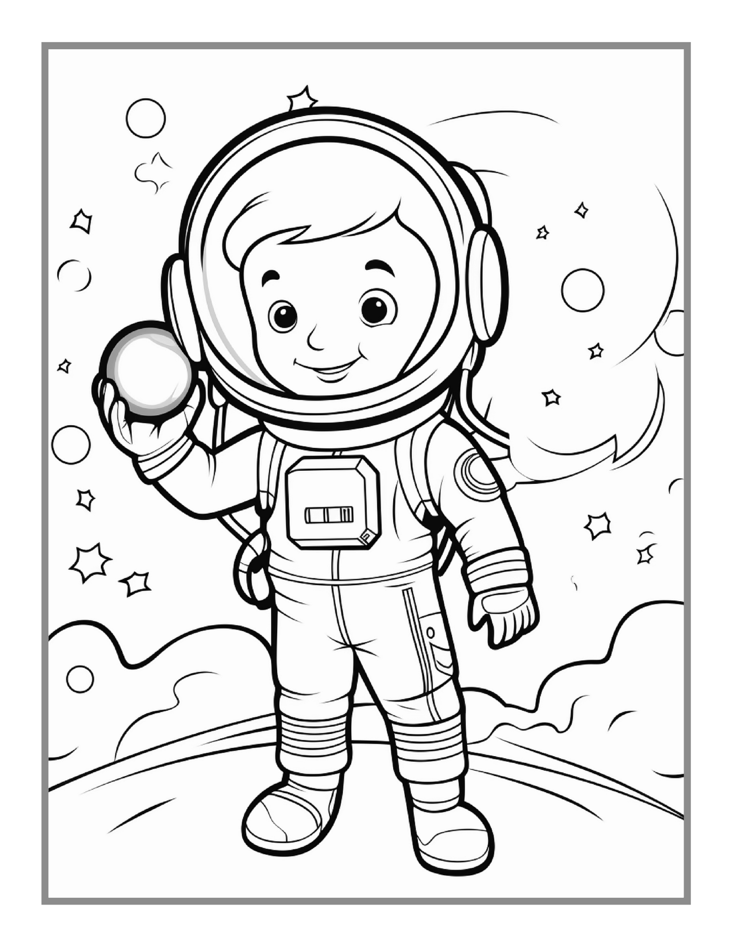 50 Pages Astronaut Planet Relaxation Coloring Book Outer Space Galaxy Planet UFO Extraterrestrial Coloring Book Gift for Kids Boys Girls