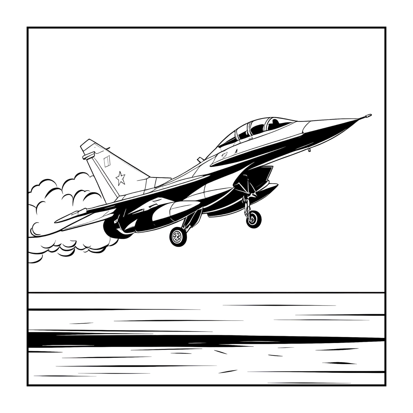 Military Jet Fighter Plane Coloring Book for Kids Adults Boys Girls 50 Pages Single Sided Plane Coloring Book Airplane Coloring Book Gift