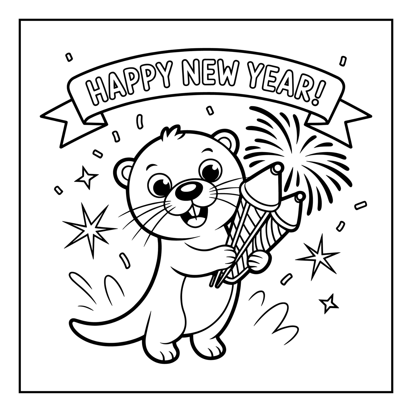 Funny Cute Kawaii Sea Otter Animal Coloring Book Gift for Adults Men Women Kids Boys Girls Teens 50 Pages Single Sided Stress Relief