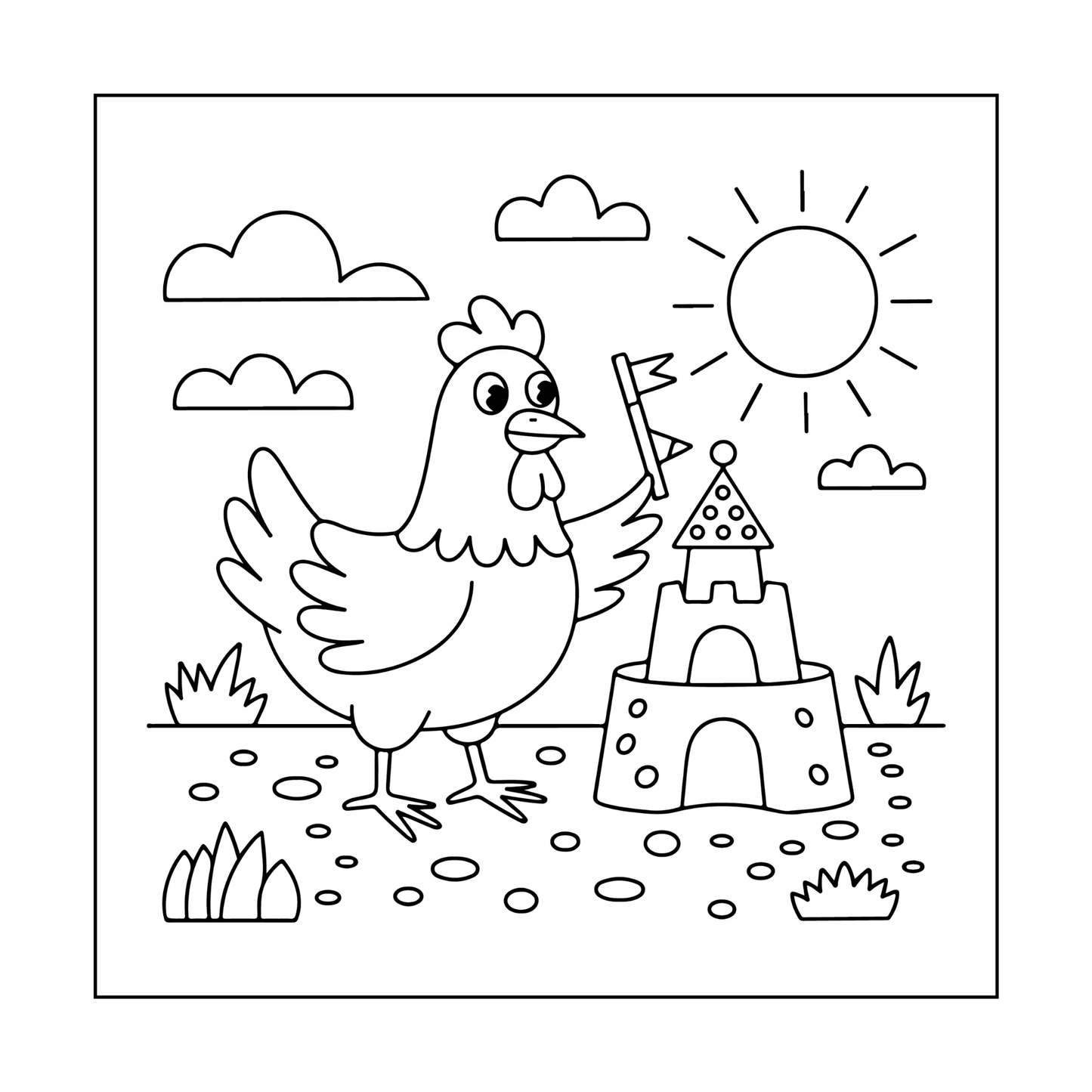 Cute Funny Chicken Coloring Book Gift for Adults Kids Boys Girls Teens Bold and Easy Chicken Bird Coloring Sheets Book for Children