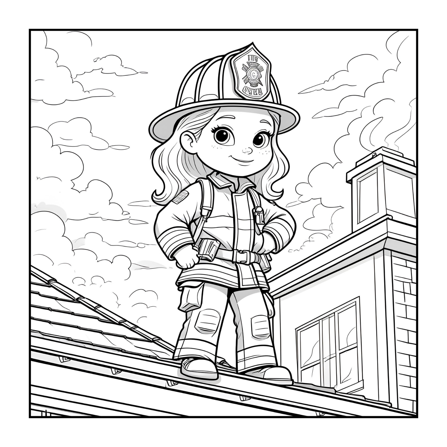 Cool Firefighter Coloring Book Gift for Adults Men Women Kids Boys Girls Teens Bold and Easy Stress Relief Firefighter Coloring Book