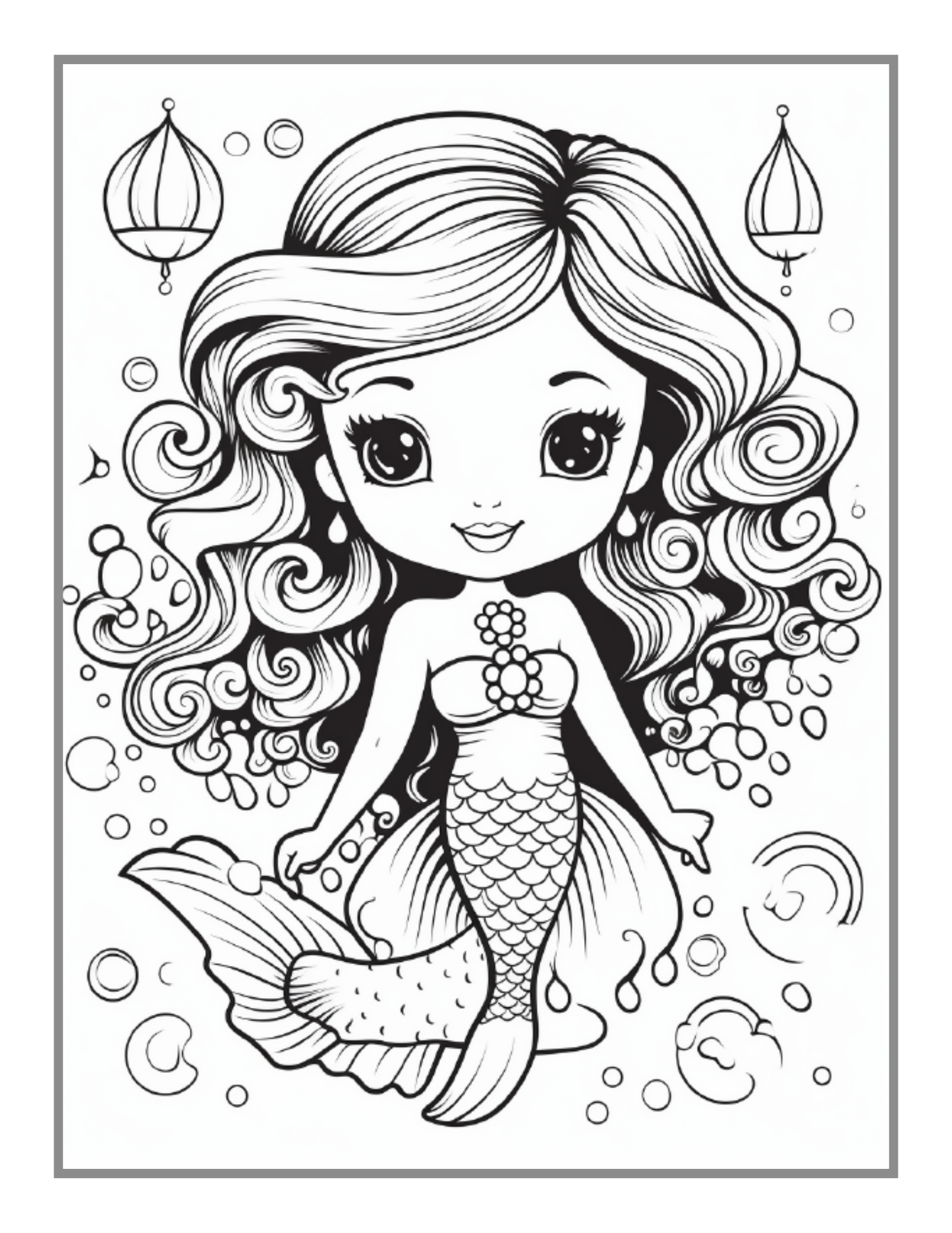 50 Pages Cute Easy Mermaid Coloring Book Gift for Kids Boys Girls Teens Sea Creature Mermaid Coloring Activity Book Adults Kids Relaxation