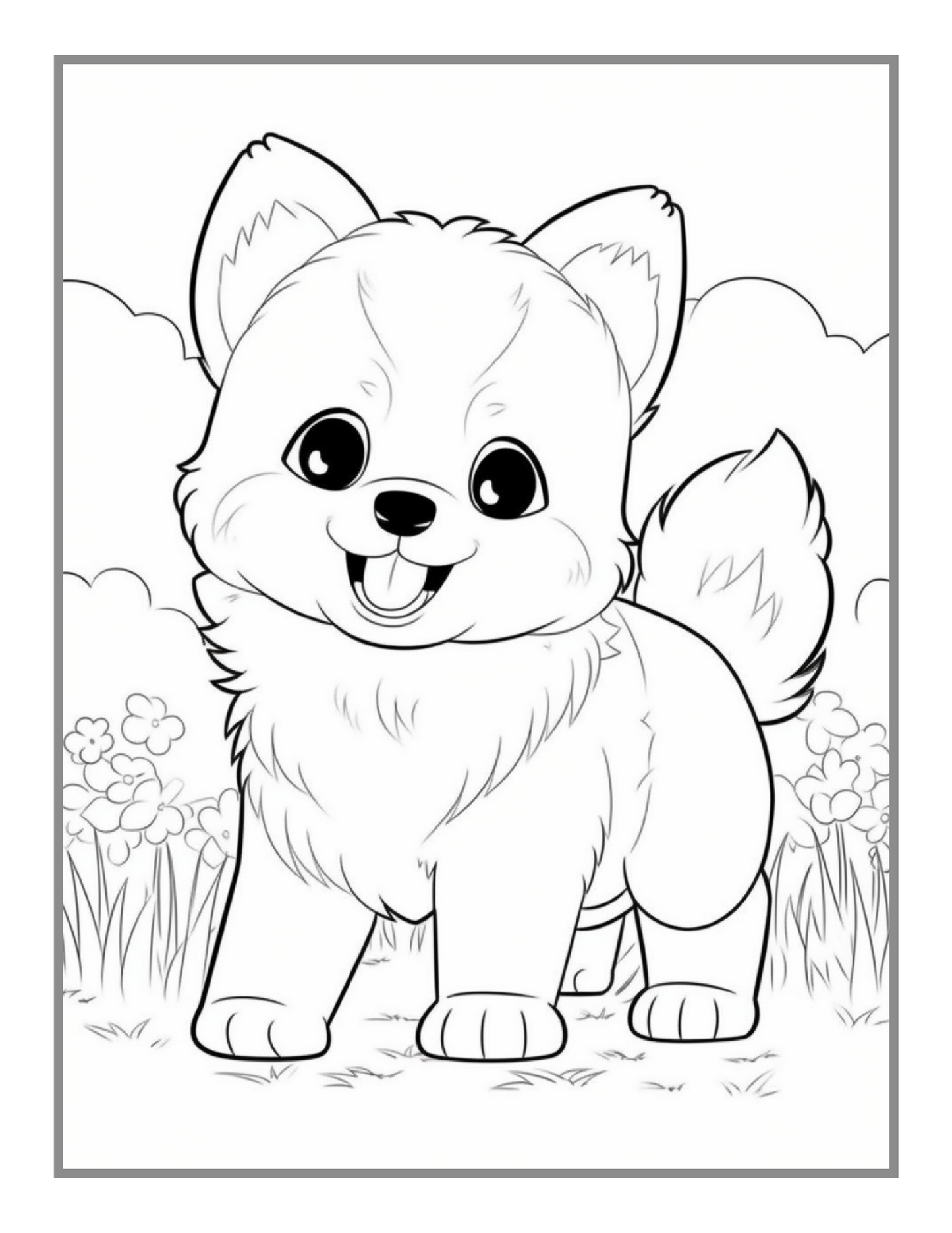 50 Pages Cute Dog Puppy Lover Coloring Book Gift for Adults Kids Boys Girls Teens Men Women Easy Dog Coloring Activity Book for Relaxation