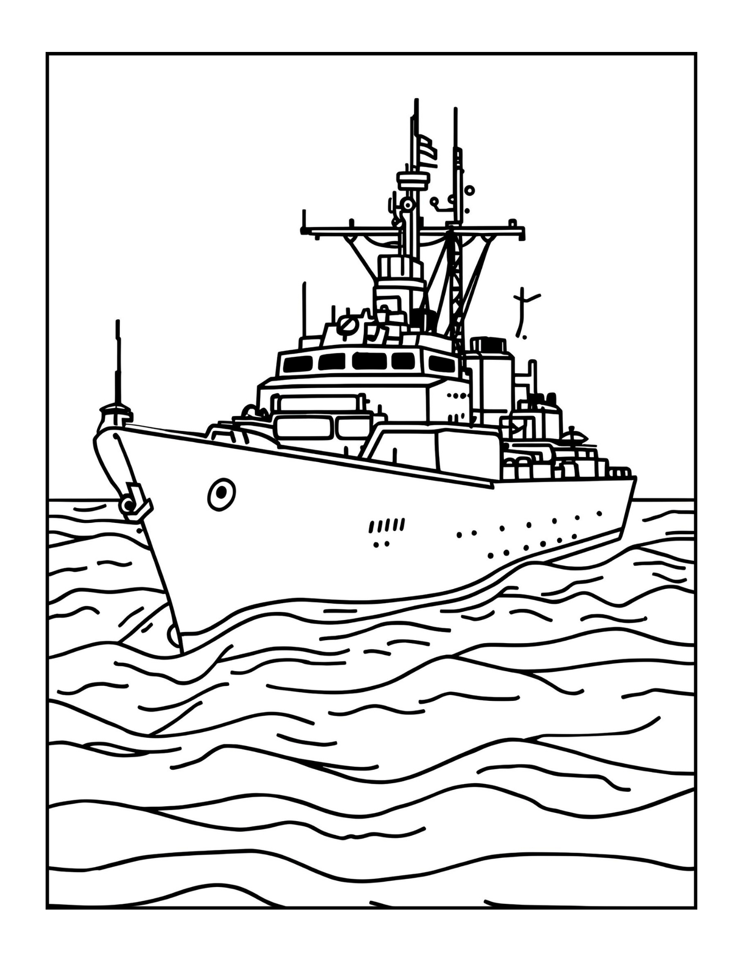 Navy Ship Coloring Book for Adults Men Women Kids Boys Girls Teens Military Children Marine Soldier War Combat Navy Ship Navy Coloring Pages