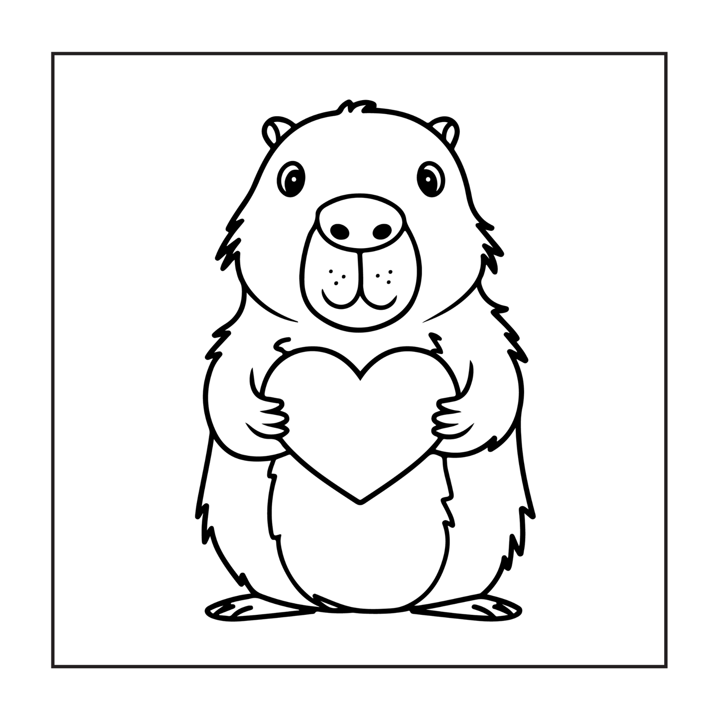 Funny Cute Capybara Animal Coloring Book Gift for Adults Kids Boys Girls Teens 50 Pages Single Sided Bold and Easy Capybara Coloring Pages