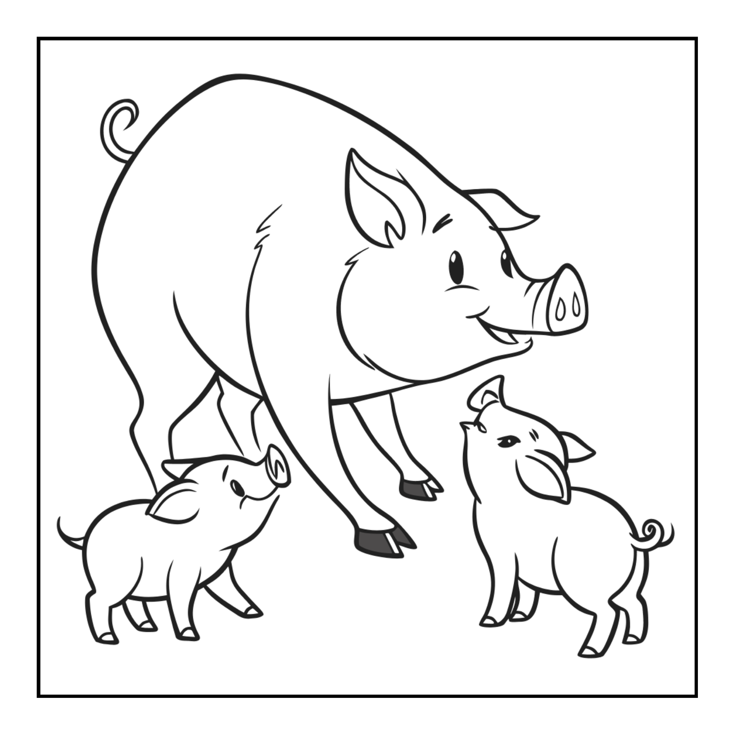 50 Pages Single Sided Cute Pig Coloring Book Gift for Adults Men Women Kids Young Boys Girls Teens Cool Piggy Coloring Activity Book