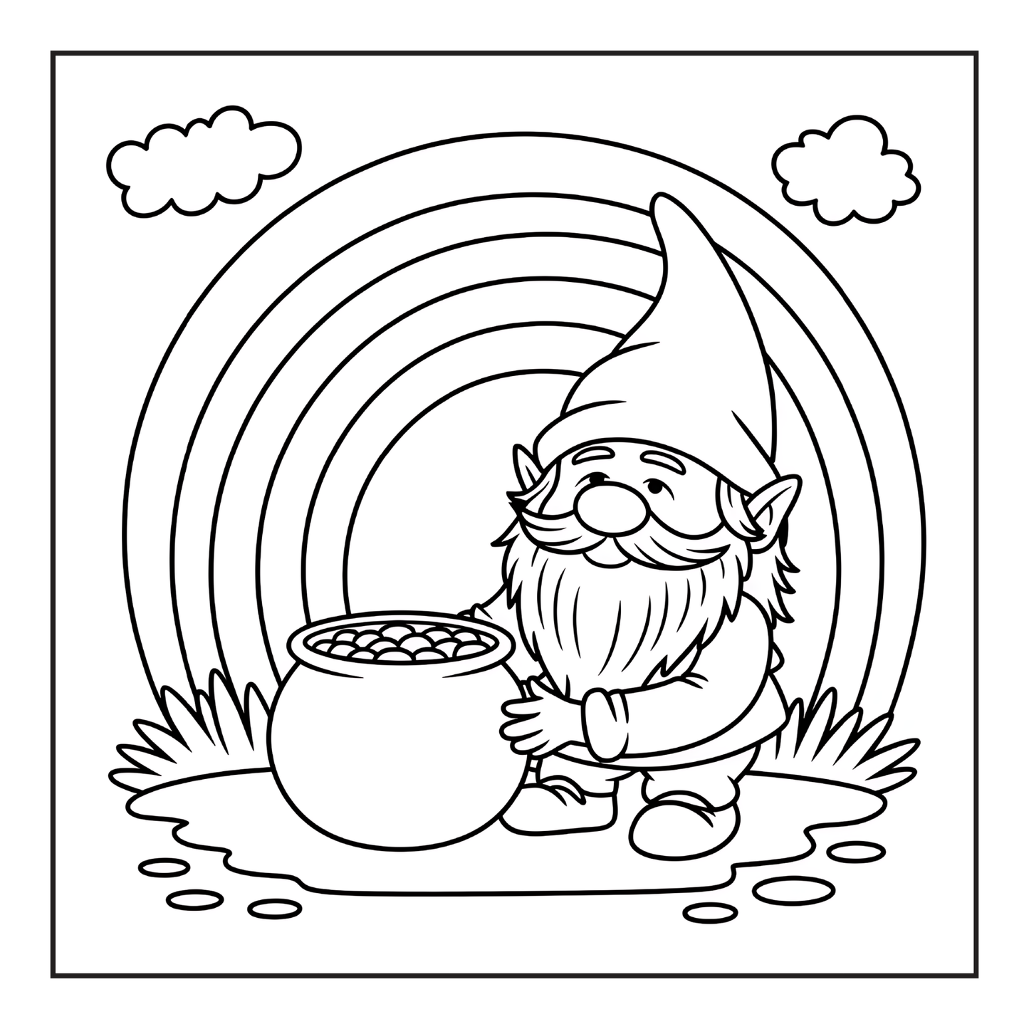 Cozy and Comfy Garden Gnomes Coloring Book Gift for Adults Men Women Kids Boys Girls Teens Bold Easy Simple Whimsical Gnome Coloring Sheets