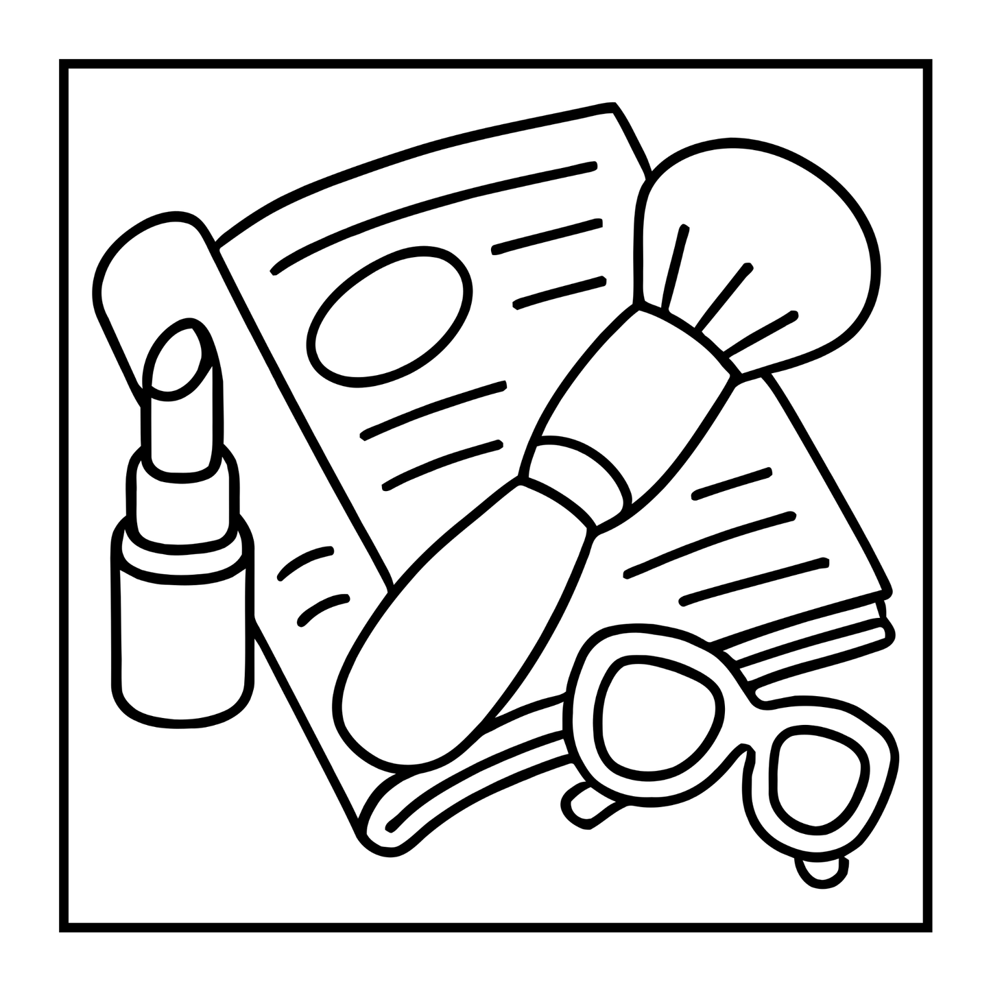 Cool Beauty Stuff Makeup Items Coloring Book for Women Mom Wife Girls Teens 50 Pages Bold and Easy Cozy Beauty Coloring Pages for Children