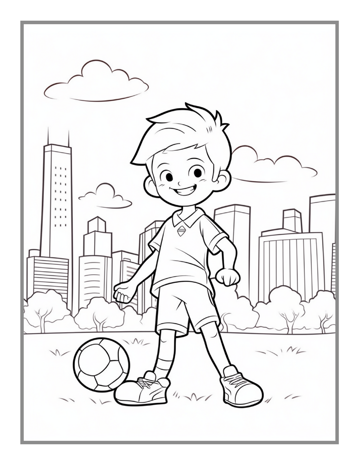 Easy and Bold Soccer Coloring Book 50 Pages Soccer Football Player Coloring Book Holiday Birthday Gift for Adults Kids Men Boys Teens Youth