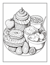 Load image into Gallery viewer, 50 Pages Bold and Easy Food Coloring Book Gift for Adults Kids Men Women Boys Girls Teens Fast Food Lover Foodie Food Fruit Coloring Sheets
