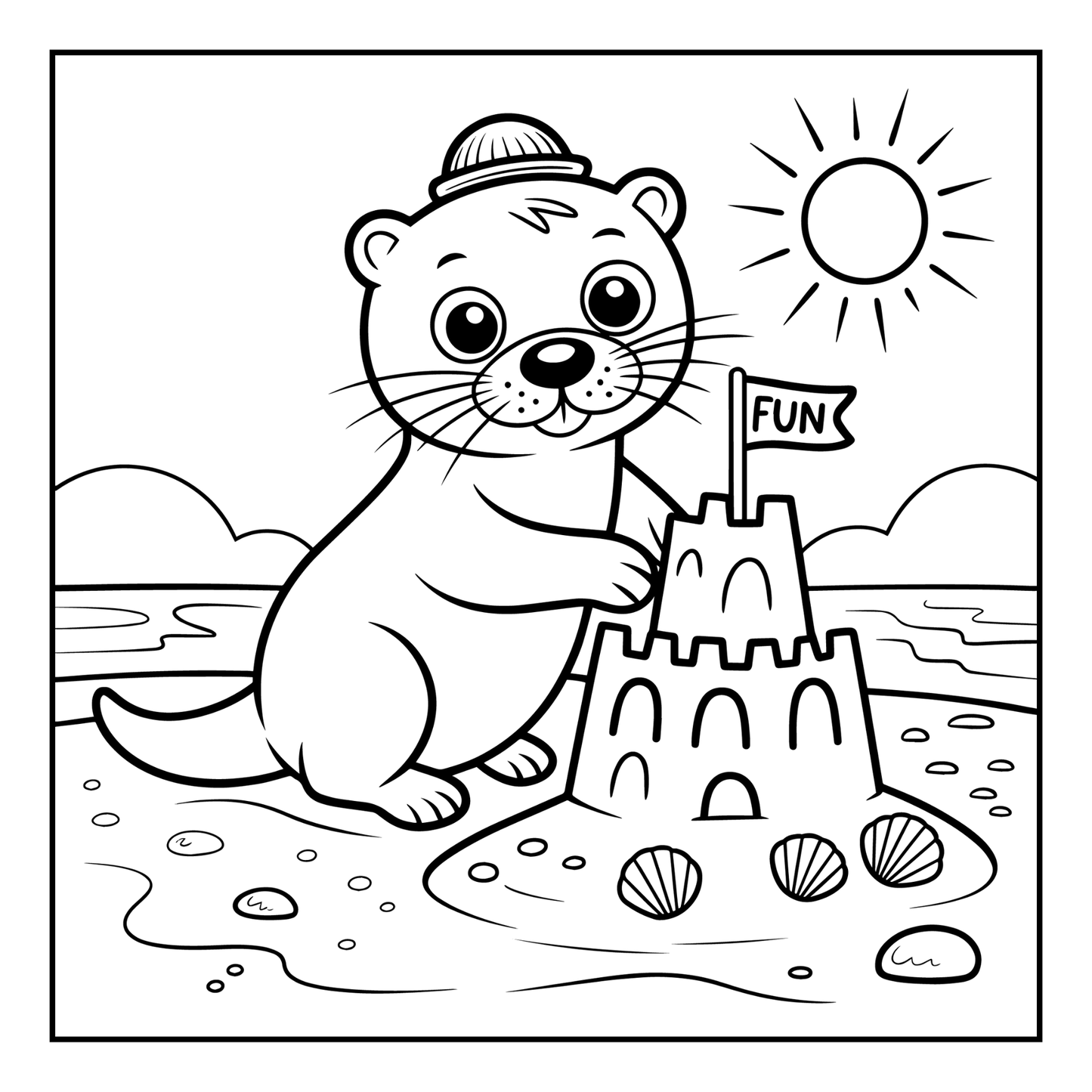 Funny Cute Kawaii Sea Otter Animal Coloring Book Gift for Adults Men Women Kids Boys Girls Teens Cool River Otter Coloring Activity Book