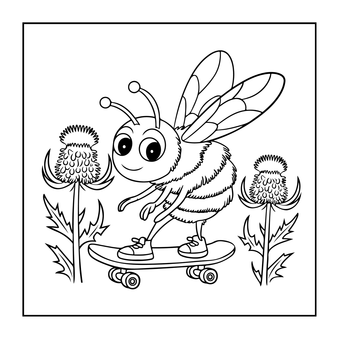 Cute Kawaii Honey Bee Coloring Book Gift for Kids Boys Girls Teens 50 Pages Single Sided Honey Bee Themed Coloring Activity Book