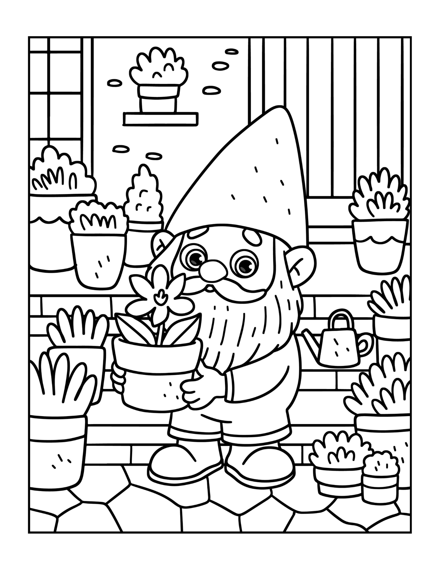 Cozy and Comfy Garden Gnomes Coloring Book Gift for Adults Men Women Kids Young Boys Girls Teens Cute Enchanted Gnome Coloring Pages