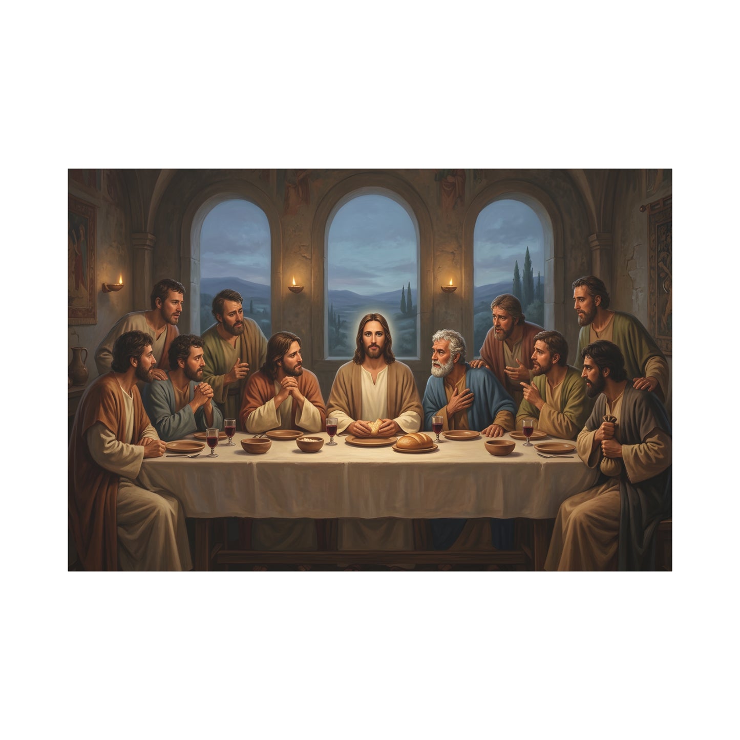 Cool Last Supper Canvas Wall Art Print Large Religious Biblical Faith Home Decor Christian Wall Art Ready to Hang for Living Room