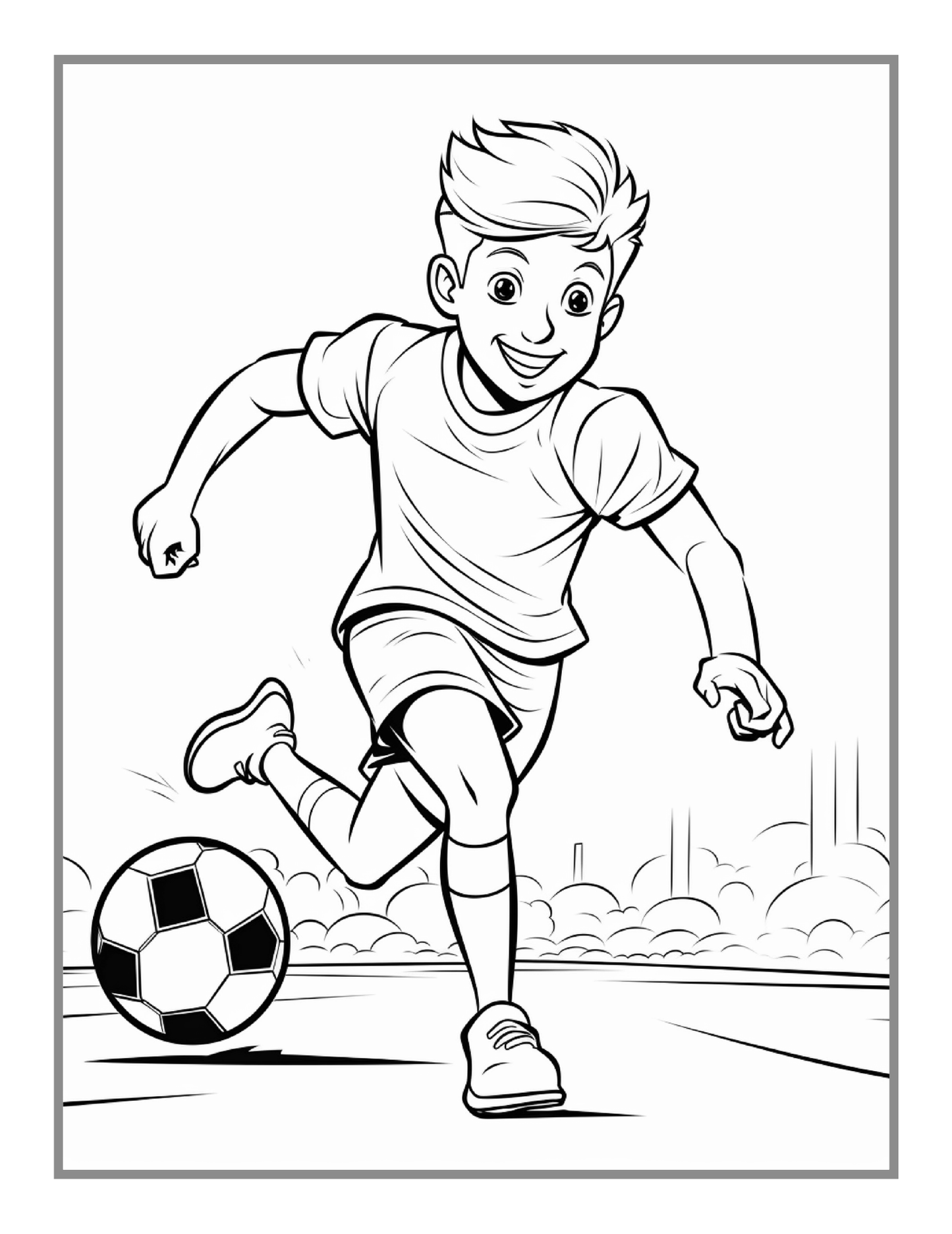 50 Pages Soccer Football Player Coloring Book Holiday Birthday Gift for Adults Kids Men Boys Teens Youth Soccer Fan Coloring Activity Sheets