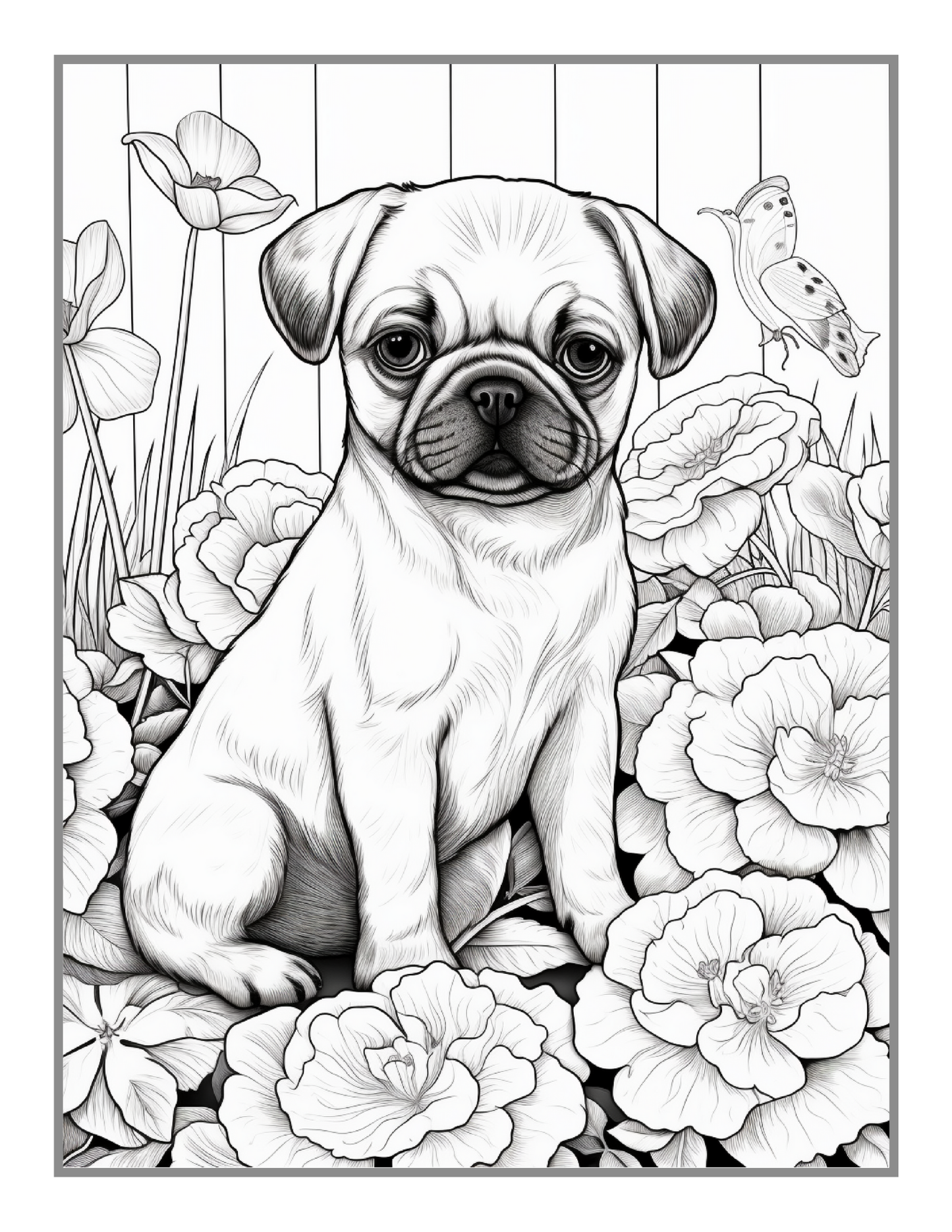 50 Pages Cute Dog Puppy Lover Coloring Book Gift for Adults Kids Boys Girls Teens Men Women Easy Dog Coloring Activity Book for Relaxation