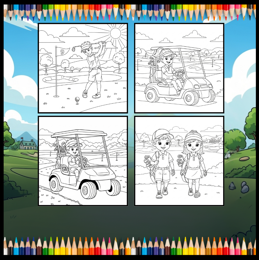 Golf Player Golfer Coloring Book for Adults Men Women Kids Boys Girls Teens Youth Single Sided Golfing Coloring Activity Book for Children