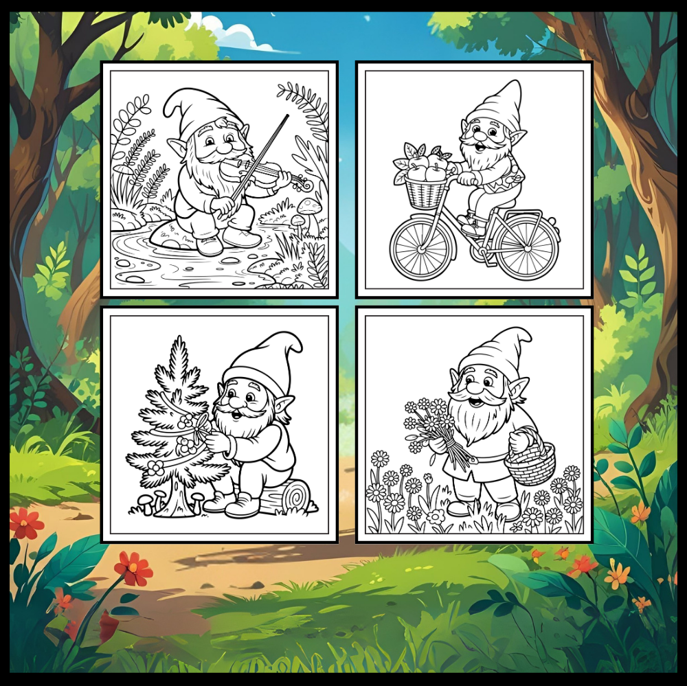 Bold Easy Simple Whimsical Gnome Coloring Sheets Cozy and Comfy Garden Gnomes Coloring Book Gift for Adults Men Women Kids Boys Girls Teens