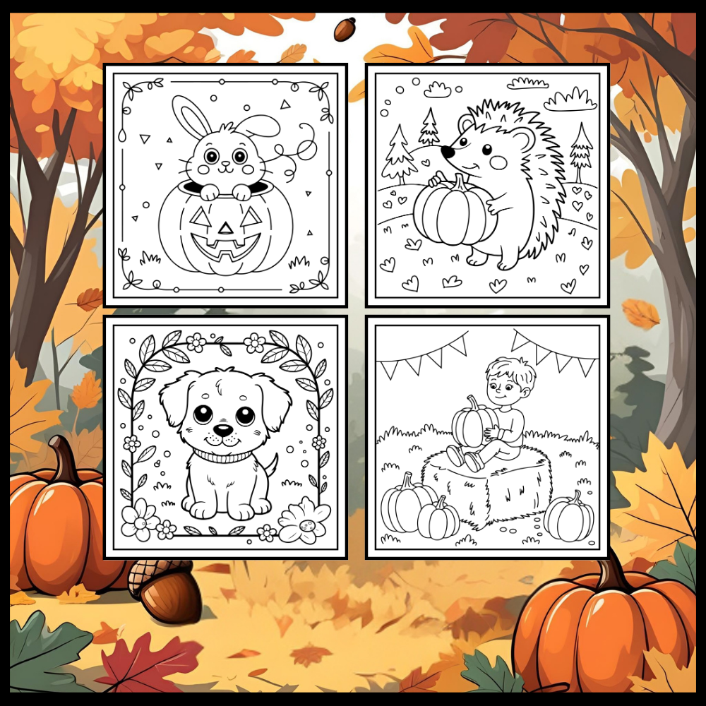 Cute and Cozy Fall Days Vibes Coloring Book for Adults Men Women Kids Boys Girls Teens Super Cute Simple Fall Bold and Easy Coloring Book