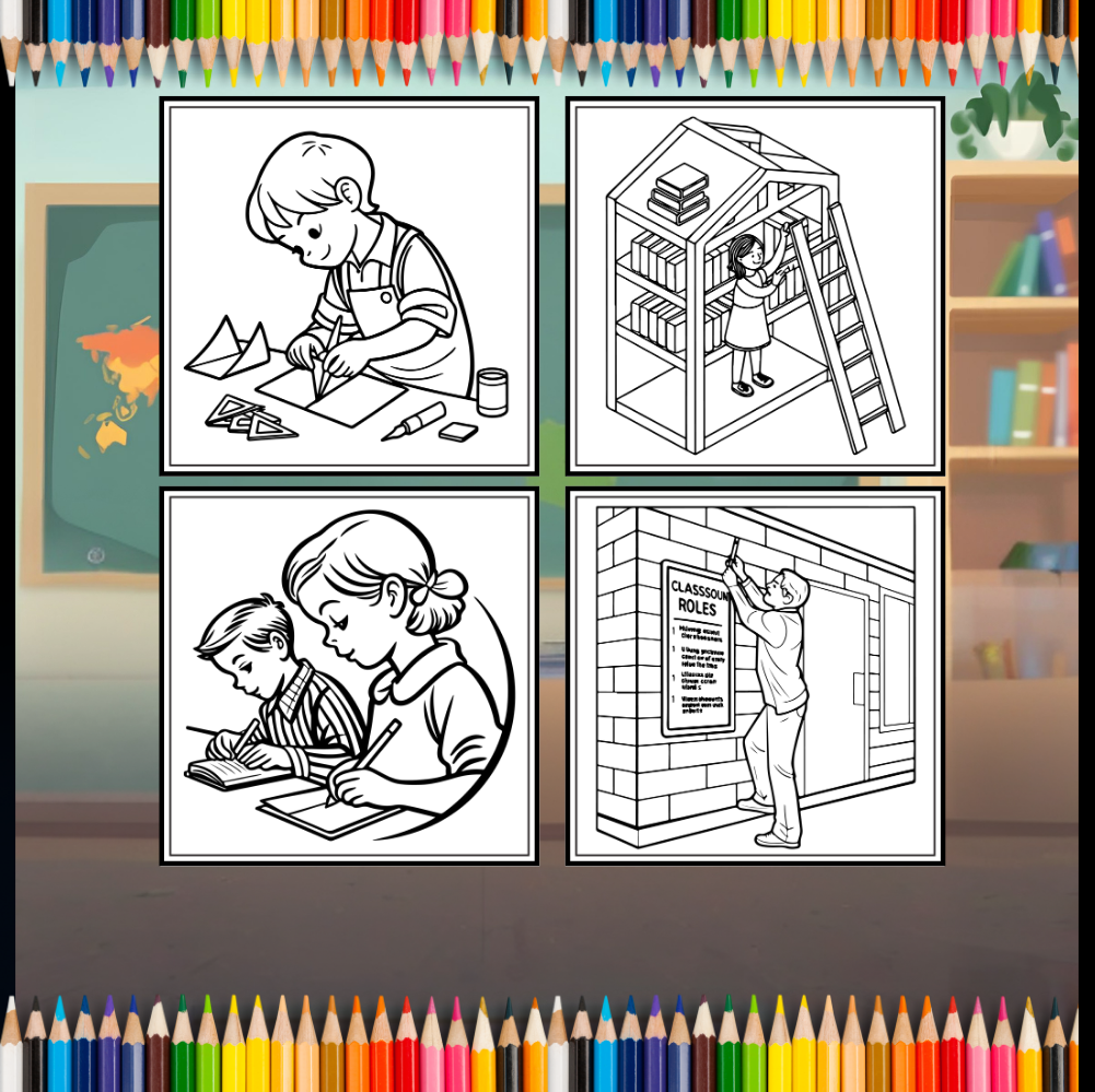 Cool Back to School Coloring Book for Kids Boys Girls Teens Youth 50 Pages Single Sided Back to School Coloring Activity Book for Students